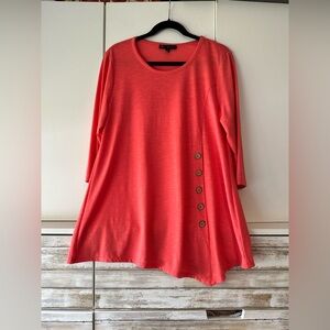 D. Stevens Coral Tunic Elegant Top